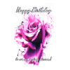 A birthday card with a pink rose and the words " happy birthday to an amazing person ".
