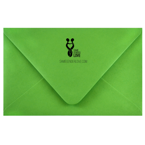 A green envelope with the logo of the new york times.