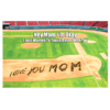 A baseball field with the words " i love you mom ".