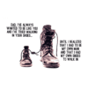 A pair of shoes with the words dad i 've always wanted to be like you and i 've tried walking in your shoes.