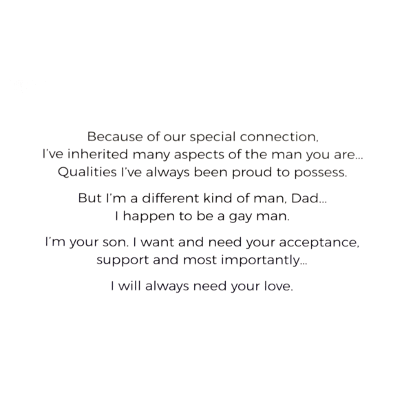 A card with an image of a man and the words " because of our special connection ".