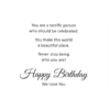 A birthday card with the words " happy birthday we love you ".