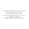 A picture of the back of a card with a poem.