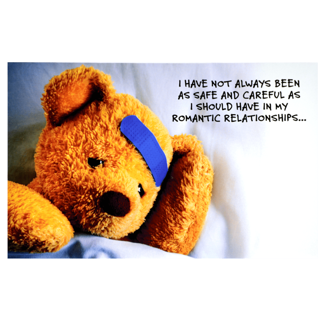 A teddy bear with blue bandage on its head.