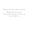 A card with the words " light of our life " written on it.
