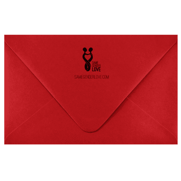 A red envelope with mickey mouse on it.