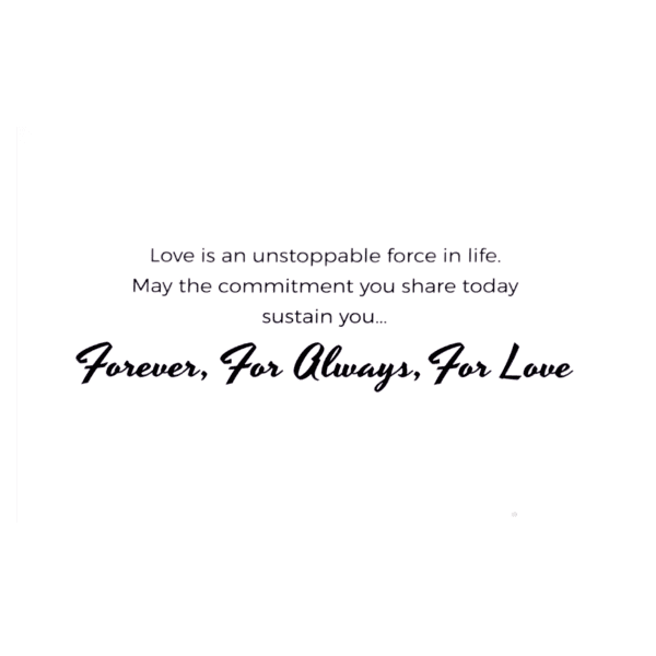 A card with the words " forever, for always, for love ".