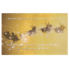 A christmas card with santa and his sleigh.