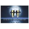 A couple of glasses with champagne in them.