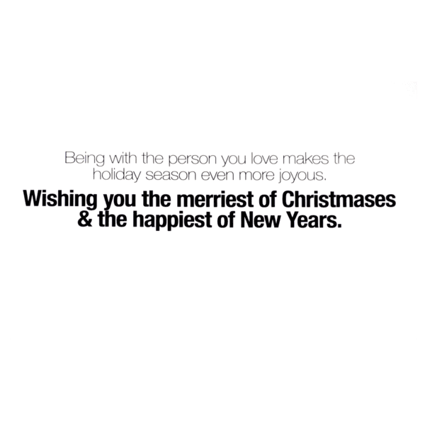 A christmas card with the words " wishing you the merriest of christmases and happiest of new years ".