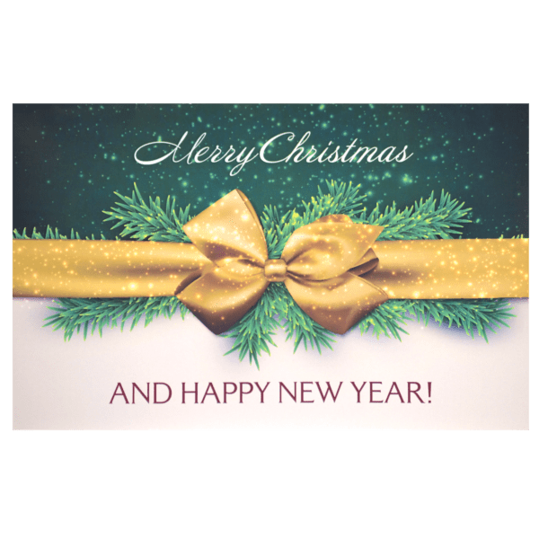 A merry christmas and happy new year greeting card