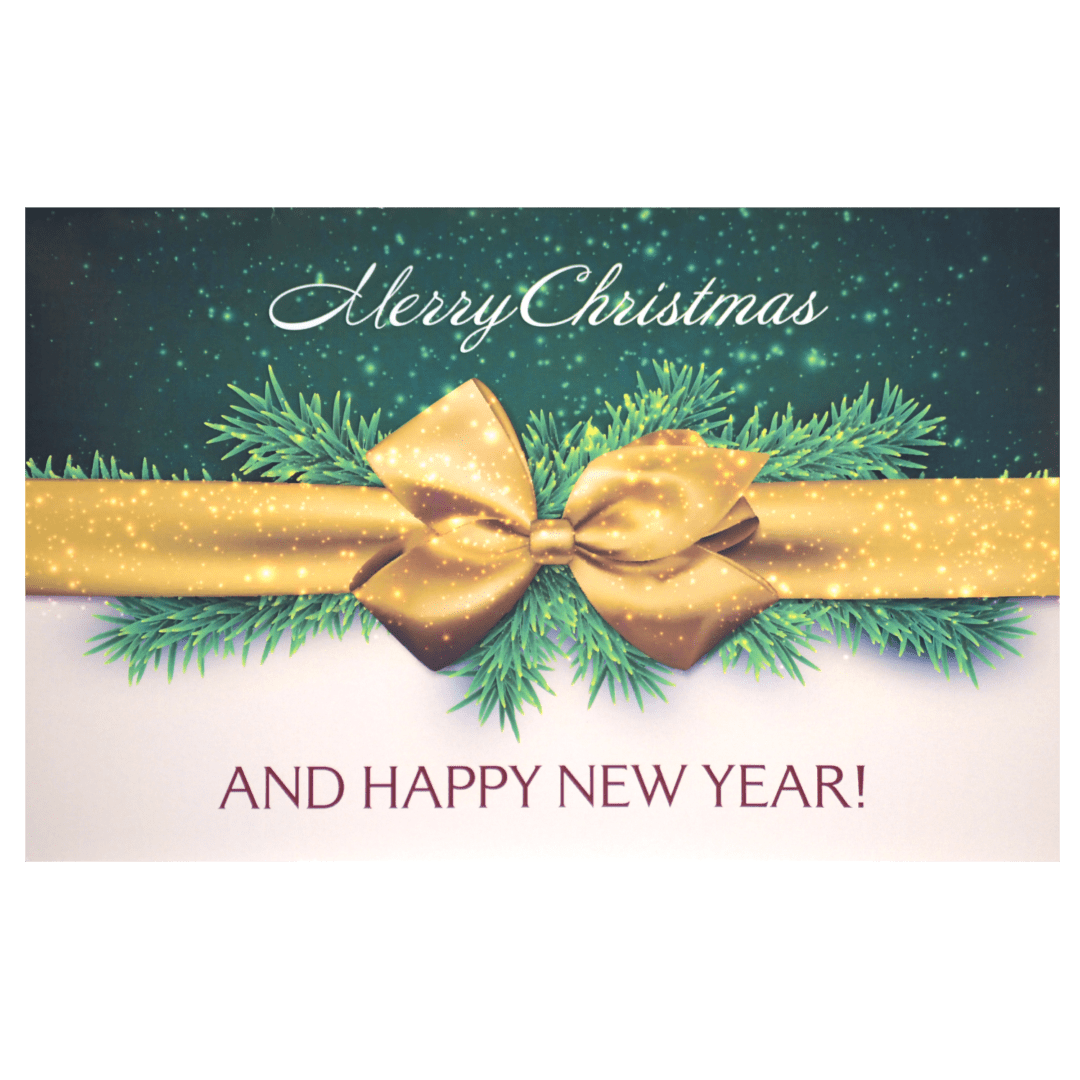 A merry christmas and happy new year greeting card