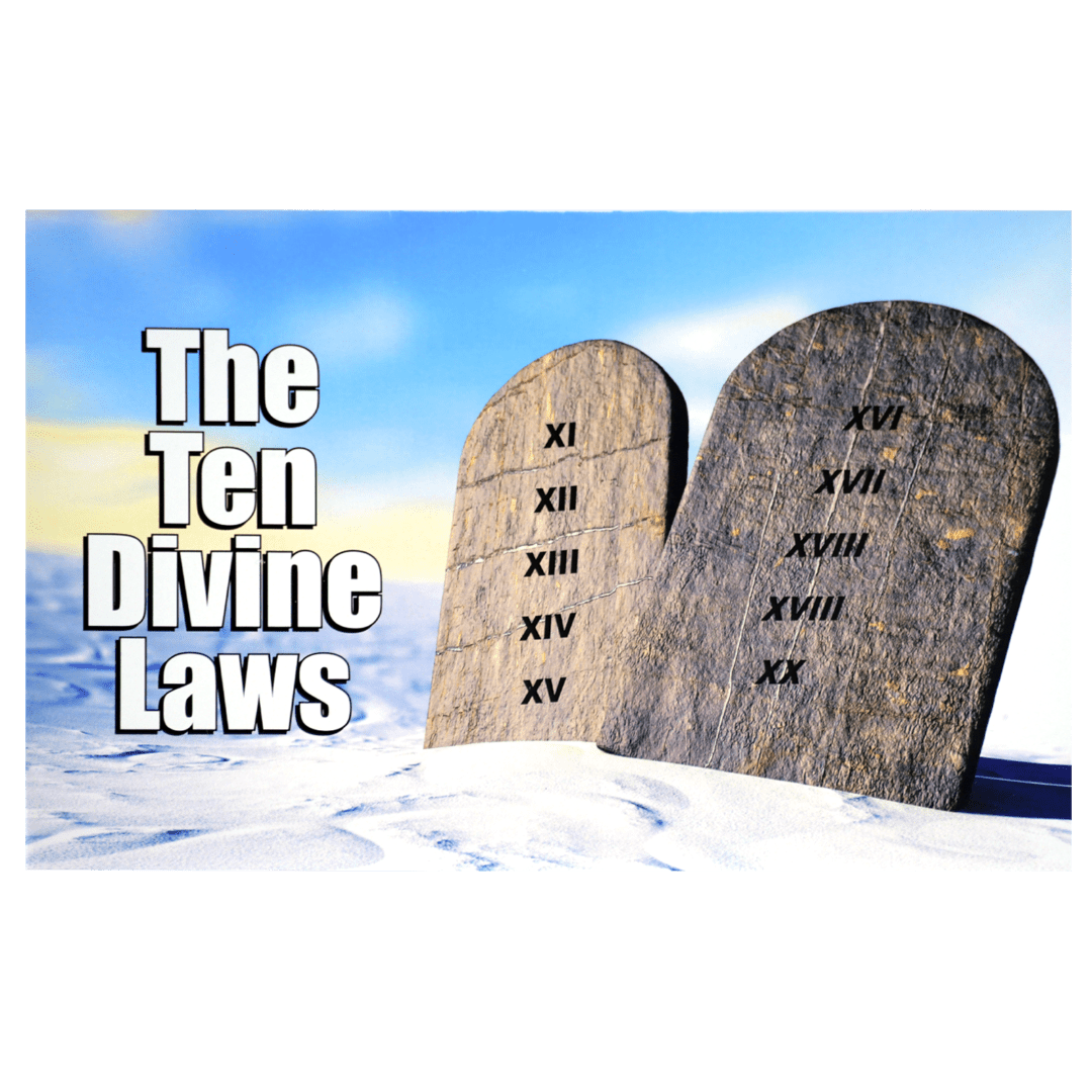 A picture of the ten divine laws.