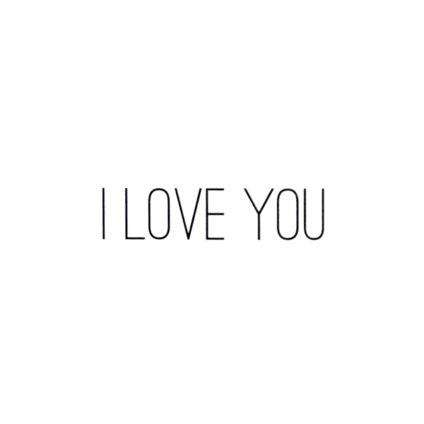 A green background with the words " i love you ".