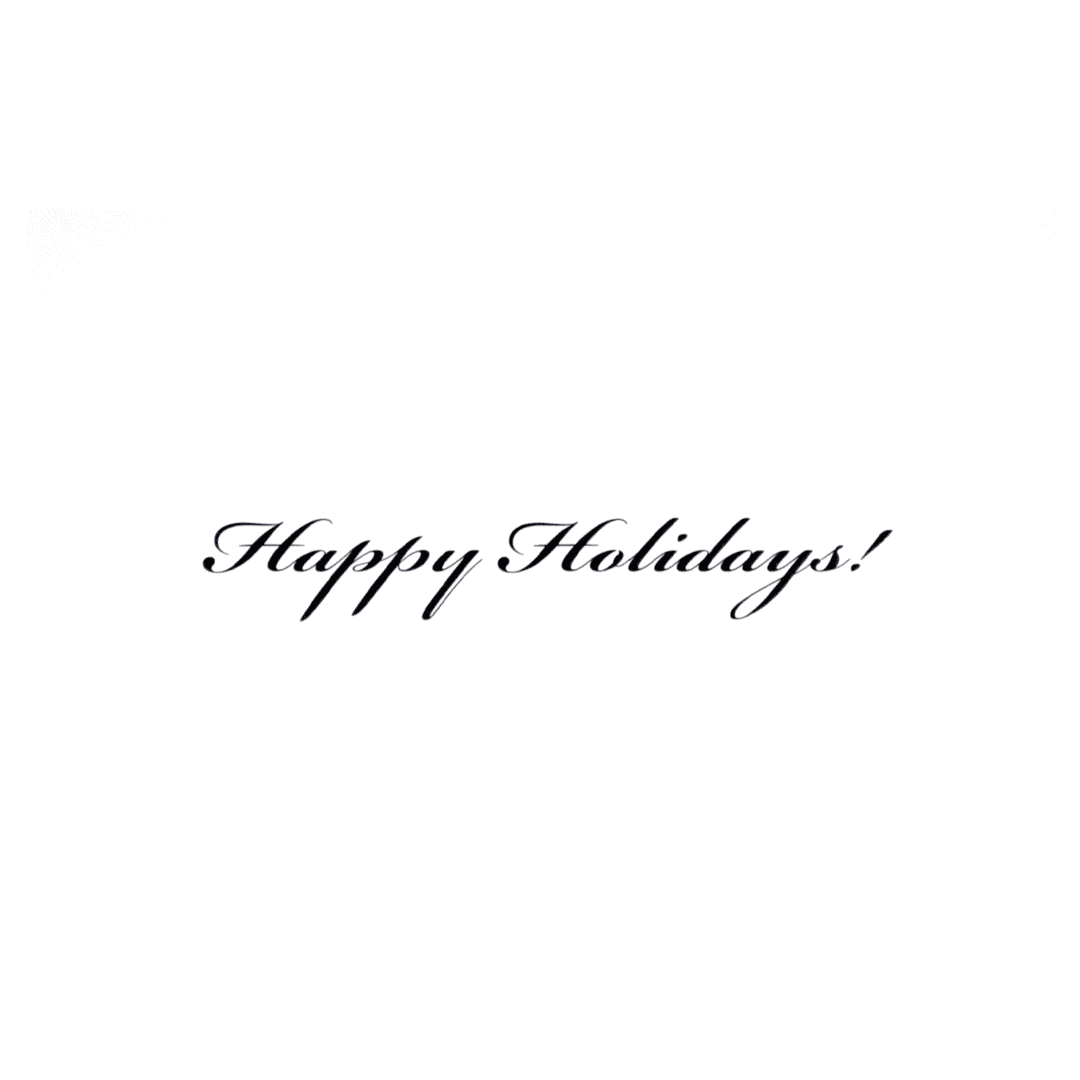 A green and white card with the words " happy holidays !" written in black.