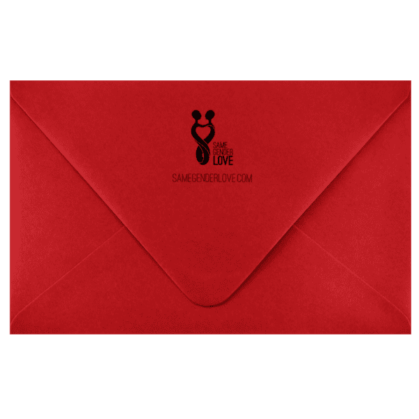 A red envelope with mickey mouse on it.