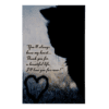 A cat with a heart and words on it.