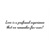 A quote about love is written in black ink.