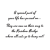 A special part of your life has passed on. They are now on their way to the rainbow bridge where all cats go to hang out !