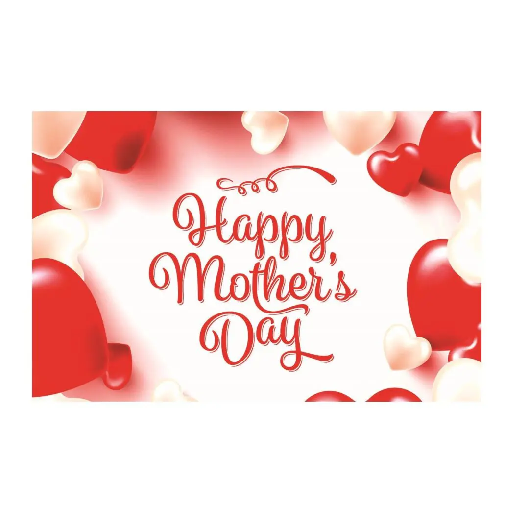 A red and white card with the words happy mother 's day