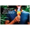 A man holding an ice cream cone with the words " you will never guess what my favorite flavor is !"