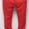A red pair of pants is shown with the words " detroit " on it.