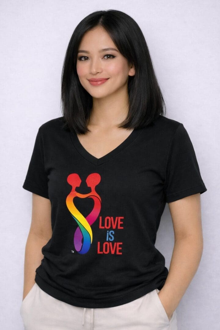 Full Color Short Sleeve Women's V-Neck T-Shirt - Image 6