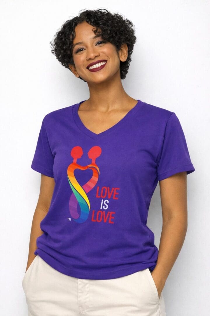 Full Color Short Sleeve Women's V-Neck T-Shirt - Image 5