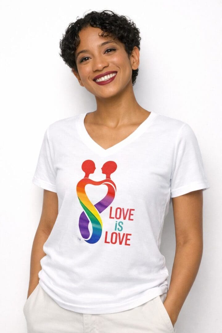 Full Color Short Sleeve Women's V-Neck T-Shirt